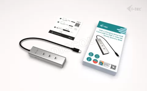 Photo de Hub USB-C I-Tec Charging Metal Pro - 5 ports USB-C 3.0 (Gris)