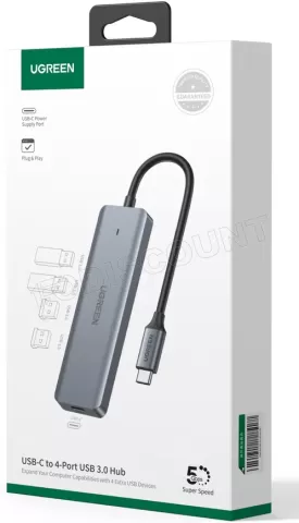 Photo de Hub USB-C Ugreen - 4x USB-A 3.0 (Gris)