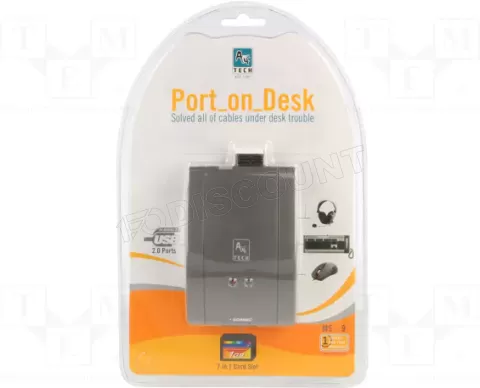 Photo de Hub USB Gembird A4-MS-9 - 7 ports (Gris)