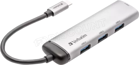 Photo de Hub USB Type C Verbatim - 4 ports USB 3.2 (Argent)