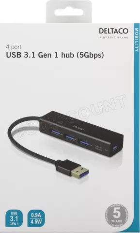 Photo de Hub USB3.0 Deltaco 4 ports USB-A