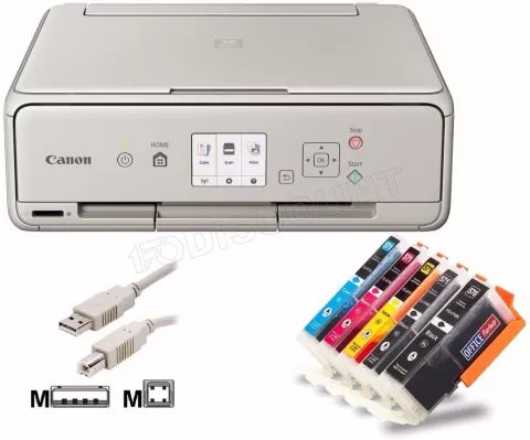 Photo de Imprimante Canon Pixma TS5053 Wifi Multifonctions (Silver) (recto verso)