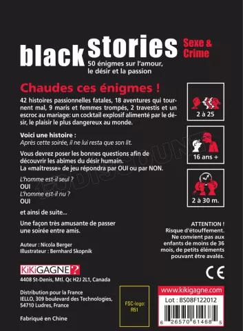 Photo de Jeu - Black Stories : Sexe Et Crime