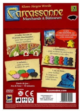 Photo de Jeu - Carcassonne : Marchands et Bâtisseurs (Extension)
