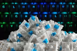Photo de Jeu de 120 Switchs Gateron Blue pour clavier mécanique Glorious PC Gaming Race