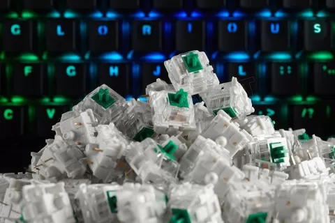 Photo de Jeu de 120 Switchs Gateron Green pour clavier mécanique Glorious PC Gaming Race