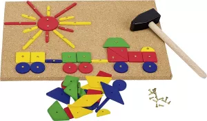 Photo de Jeux en Bois Goki Jeu de Marteau et set de clous en bois