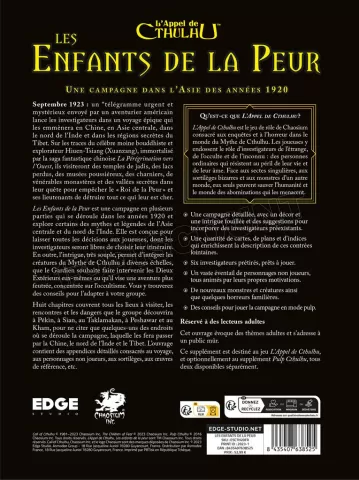 Photo de Jeu de Rôle : L'Appel de Cthulhu - Livre Les Enfants de La Peur