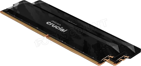 Photo de Kit Barettes mémoire 32Go (2x16Go) DIMM DDR5 Crucial Pro 6400Mhz (Noir)