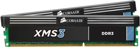 Photo de Kit Barrette mémoire 16Go (2x8Go)RAM DDR3 Corsair XMS3 PC3-12800 (1600MHz) (Noir)