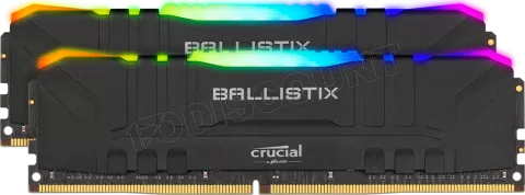 Photo de Kit Barrettes mémoire 16Go (2x8Go) DIMM DDR4 Ballistix RGB  3200Mhz (Noir)