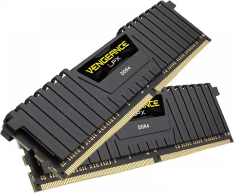 Photo de Kit Barrettes mémoire 16Go (2x8Go) DIMM DDR4 Corsair Vengeance LPX  2666Mhz (Noir)