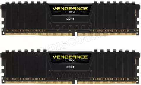 Kit Barrettes mémoire 16Go (2x8Go) DIMM DDR4 Corsair Vengeance LPX 2666Mhz  (Noir) à prix bas