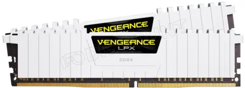 Photo de Kit Barrettes mémoire 16Go (2x8Go) DIMM DDR4 Corsair Vengeance LPX  3000Mhz (Blanc) CL16