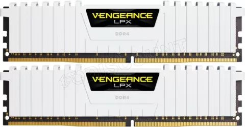 Photo de Kit Barrettes mémoire 16Go (2x8Go) DIMM DDR4 Corsair Vengeance LPX  3000Mhz (Blanc) CL16