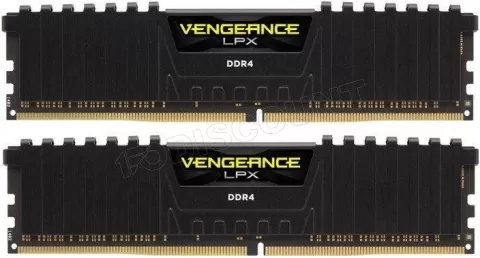 Photo de Kit Barrettes mémoire 16Go (2x8Go) DIMM DDR4 Corsair Vengeance LPX  3000Mhz (Noir) CL16