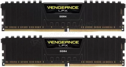 Photo de Kit Barrettes mémoire 16Go (2x8Go) DIMM DDR4 Corsair Vengeance LPX 3000Mhz (Noir) CL16