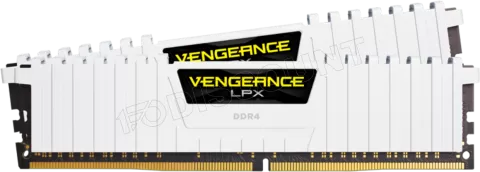 Photo de Kit Barrettes mémoire 16Go (2x8Go) DIMM DDR4 Corsair Vengeance LPX  3200Mhz (Blanc)