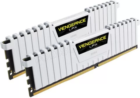 Photo de Kit Barrettes mémoire 16Go (2x8Go) DIMM DDR4 Corsair Vengeance LPX  3200Mhz (Blanc)