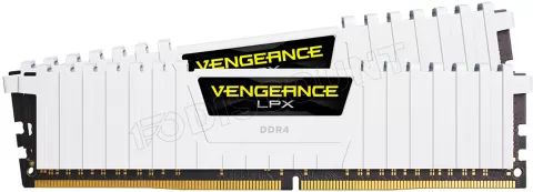 Photo de Kit Barrettes mémoire 16Go (2x8Go) DIMM DDR4 Corsair Vengeance LPX  3200Mhz (Blanc)