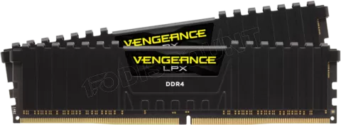 Photo de Kit Barrettes mémoire 16Go (2x8Go) DIMM DDR4 Corsair Vengeance LPX  3200Mhz (Noir) optimisé Ryzen