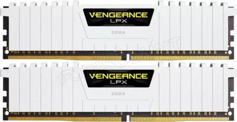 Photo de Kit Barrettes mémoire 16Go (2x8Go) DIMM DDR4 Corsair Vengeance LPX PC4-24000 (3000 Mhz) (Blanc) CL16