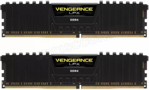 Photo de Kit Barrettes mémoire 16Go (2x8Go) DIMM DDR4 Corsair Vengeance LPX PC4-24000 (3000 Mhz) (Noir) CL15