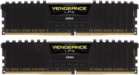 Photo de Kit Barrettes mémoire 16Go (2x8Go) DIMM DDR4 Corsair Vengeance LPX PC4-24000 (3000 Mhz) (Noir) CL16