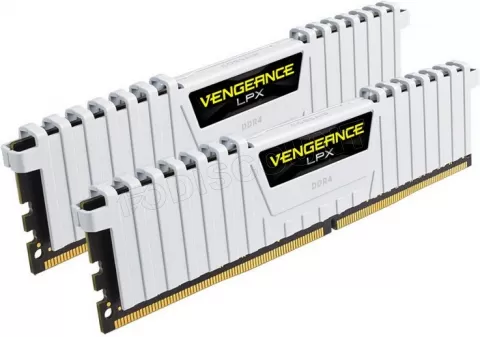 Photo de Kit Barrettes mémoire 16Go (2x8Go) DIMM DDR4 Corsair Vengeance LPX PC4-25600 (3200 Mhz) (Blanc)