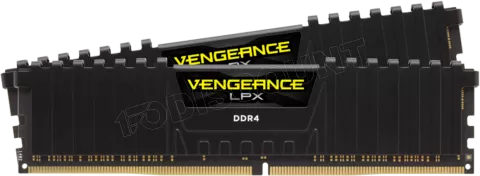 Photo de Kit Barrettes mémoire 16Go (2x8Go) DIMM DDR4 Corsair Vengeance LPX PC4-25600 (3200 Mhz) (Noir) optimisé Ryzen