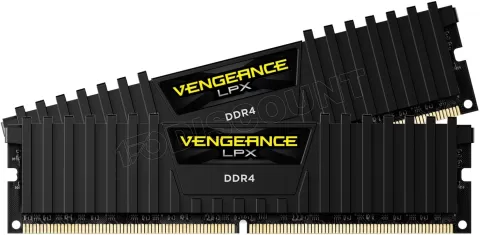 Photo de Kit Barrettes mémoire 16Go (2x8Go) DIMM DDR4 Corsair Vengeance LPX PC4-25600 (3200 Mhz) (Noir)