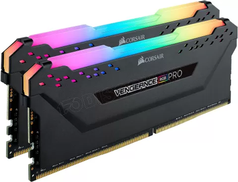 Photo de Kit Barrettes mémoire 16Go (2x8Go) DIMM DDR4 Corsair Vengeance Pro RGB  2666Mhz (Noir)