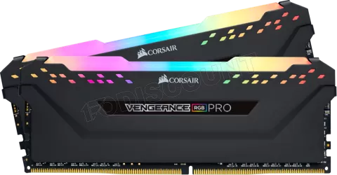 Photo de Kit Barrettes mémoire 16Go (2x8Go) DIMM DDR4 Corsair Vengeance Pro RGB  3600Mhz (Noir) optimisé Ryzen