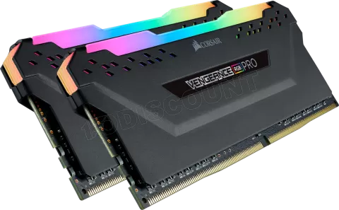 Photo de Kit Barrettes mémoire 16Go (2x8Go) DIMM DDR4 Corsair Vengeance Pro RGB  3600Mhz (Noir)