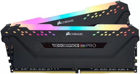 Photo de Kit Barrettes mémoire 16Go (2x8Go) DIMM DDR4 Corsair Vengeance Pro RGB PC25600 (3200 Mhz) (Noir)
