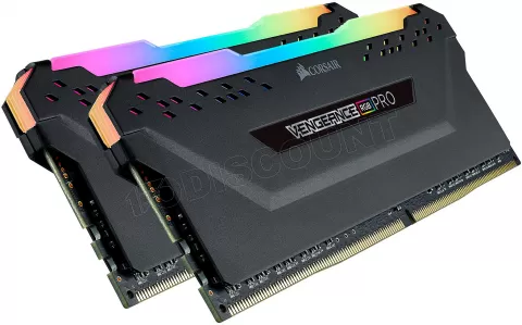 Photo de Kit Barrettes mémoire 16Go (2x8Go) DIMM DDR4 Corsair Vengeance Pro RGB PC25600 (3200 Mhz) (Noir)