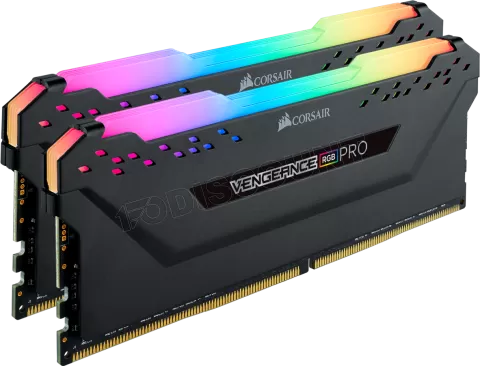 Photo de Kit Barrettes mémoire 16Go (2x8Go) DIMM DDR4 Corsair Vengeance Pro RGB PC25600 (3200 Mhz) (Noir)