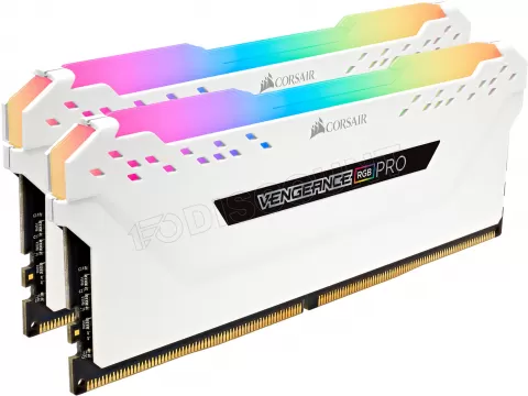 Photo de Kit Barrettes mémoire 16Go (2x8Go) DIMM DDR4 Corsair Vengeance Pro RGB PC4-24000 (3000 Mhz) (Blanc)