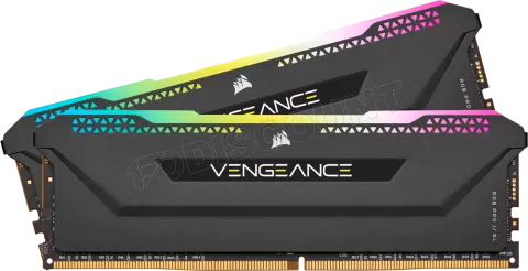 Photo de Kit Barrettes mémoire 16Go (2x8Go) DIMM DDR4 Corsair Vengeance Pro SL RGB  3200Mhz (Noir) optimisé Ryzen
