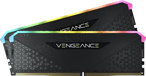 Photo de Kit Barrettes mémoire 16Go (2x8Go) DIMM DDR4 Corsair Vengeance RS RGB PC4-28800 (3600 Mhz) (Noir)
