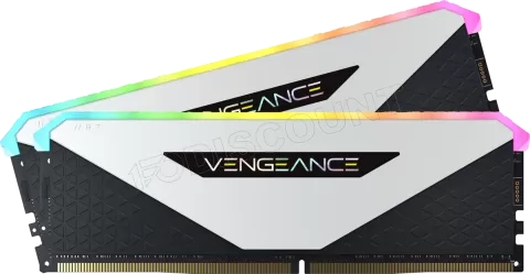 Photo de Kit Barrettes mémoire 16Go (2x8Go) DIMM DDR4 Corsair Vengeance RT RGB  3200Mhz (Blanc/Noir)