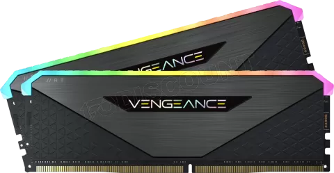 Photo de Kit Barrettes mémoire 16Go (2x8Go) DIMM DDR4 Corsair Vengeance RT RGB  3600Mhz (Noir) CL18