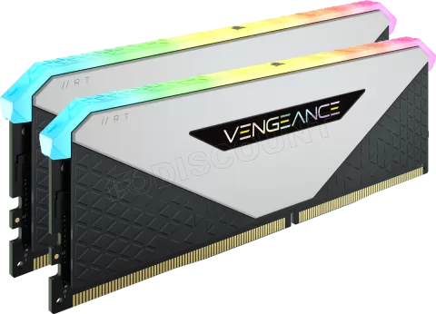 Kit Barrettes mémoire 16Go (2x8Go) DIMM DDR4 Corsair Vengeance RT RGB  3600Mhz (Noir/Blanc) à prix bas