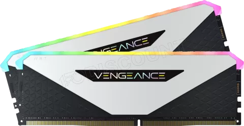 Photo de Kit Barrettes mémoire 16Go (2x8Go) DIMM DDR4 Corsair Vengeance RT RGB  3600Mhz (Noir/Blanc)