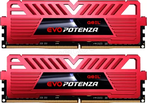 Photo de Kit Barrettes mémoire 16Go (2x8Go) DIMM DDR4 GeIL Evo Potenza 3600Mhz (Rouge)