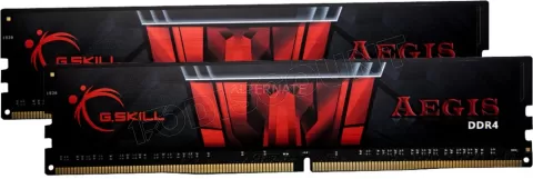 Photo de Kit Barrettes mémoire 16Go (2x8Go) DIMM DDR4 G.Skill Aegis  2400Mhz (Noir et Rouge)