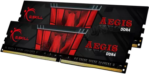 Photo de Kit Barrettes mémoire 16Go (2x8Go) DIMM DDR4 G.Skill Aegis  3000Mhz (Noir et Rouge)