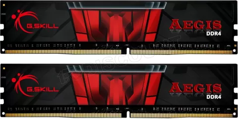 Photo de Kit Barrettes mémoire 16Go (2x8Go) DIMM DDR4 G.Skill Aegis  3200Mhz (Noir/Rouge)