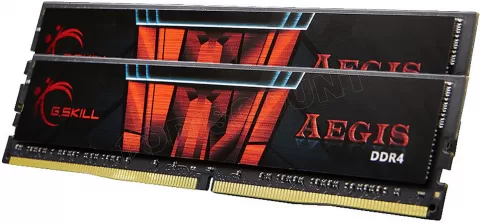 Photo de Kit Barrettes mémoire 16Go (2x8Go) DIMM DDR4 G.Skill Aegis PC4-19200 (2400 Mhz) (Noir et Rouge)