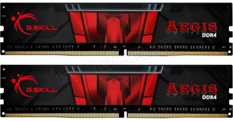 Photo de Kit Barrettes mémoire 16Go (2x8Go) DIMM DDR4 G.Skill Aegis PC4-21300 (2666 Mhz) (Noir et Rouge)